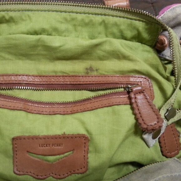 Lucky Penny Anthropologie Purse Handbag Tote Hobo Boho Bohemian Yellow Gray - Picture 10 of 16